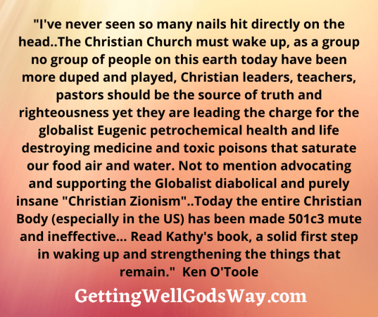 I've never seen so many nails hit directly on the head..The Christian Church must wake up, as a group no group of people on this earth today have been more duped and played, Christian leaders, teachers, pastors sho